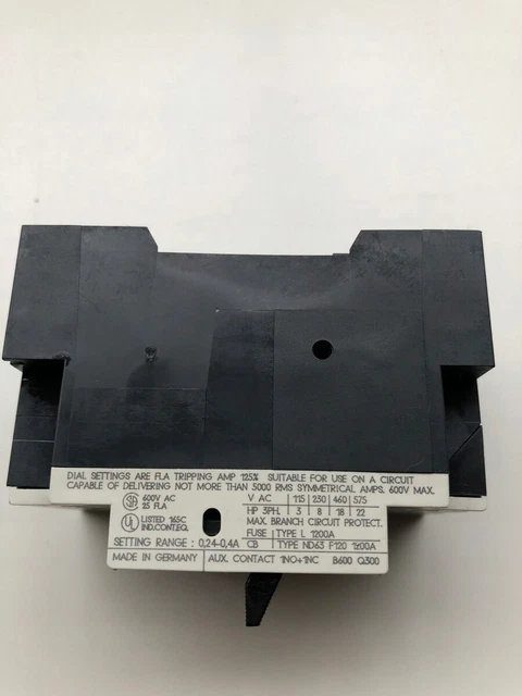 Motor protection switch 0.24-0.4 Siemens 3VU1300-1MD00 / #Z D1KR 9957