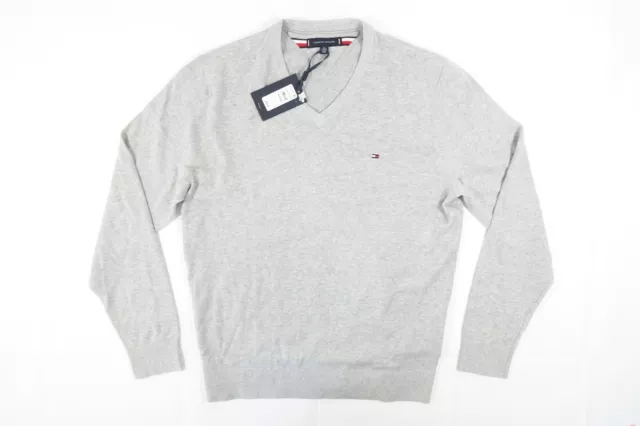 Tommy Hilfiger Gray Xl Vneck Sweater Pullover Mens Nwt New