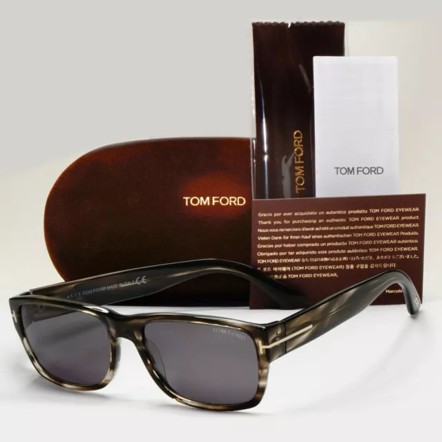 Tom Ford Sunglasses Mason Grey Brown Marble Tortoise Square TF 445 FT0445 56mm