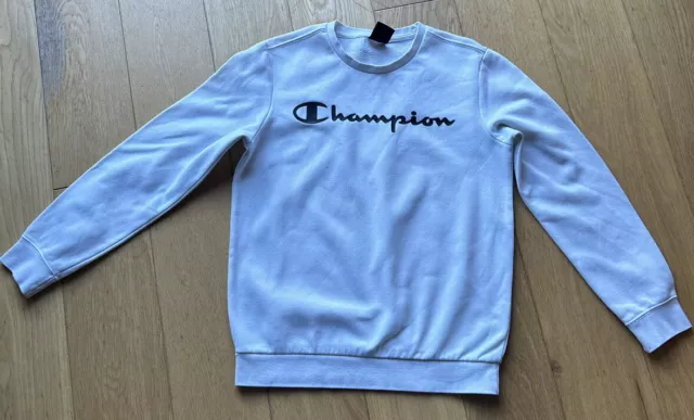 CHAMPION White Jumper - Size 13-14 Yrs - Worn A Handful Of Times