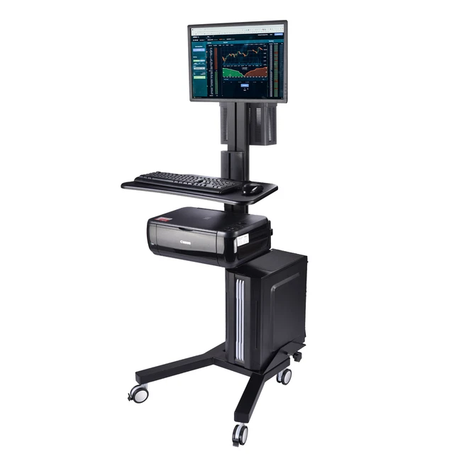 ROLLING PC CART Monitor Mount Mobile Computer Workstation Stand