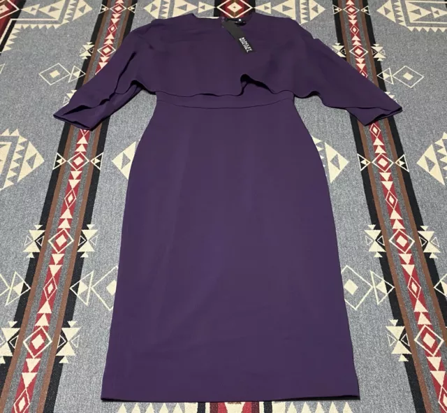 Badgley Mischka MSRP $495 Plum Purple Dress Sz 2 BSD4918 Womens T53