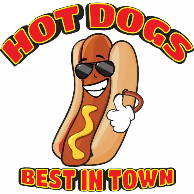 HOT DOGS ALL BEEF Concession Decal sign cart trailer stand sticker equipment