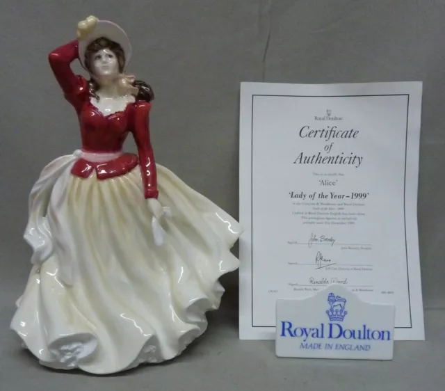 Royal Doulton - HN4003 - "Alice" - Ltd Edition - Lady Of The Year 1999 + Cert