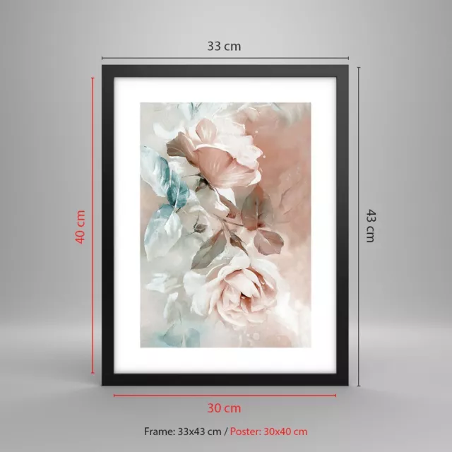 Affiche Poster 30x40cm Tableaux Image Photo Fleurs Romantique Des Roses Wall Art 3