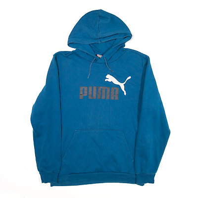 PUMA Sports Hoodie Blue Pullover Mens M