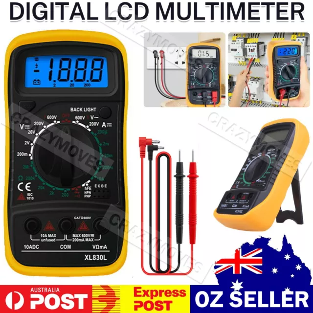 Electrical LCD Digital Multimeter Ohmmeter Multi OHM Tester AC DC Voltmeter VIC