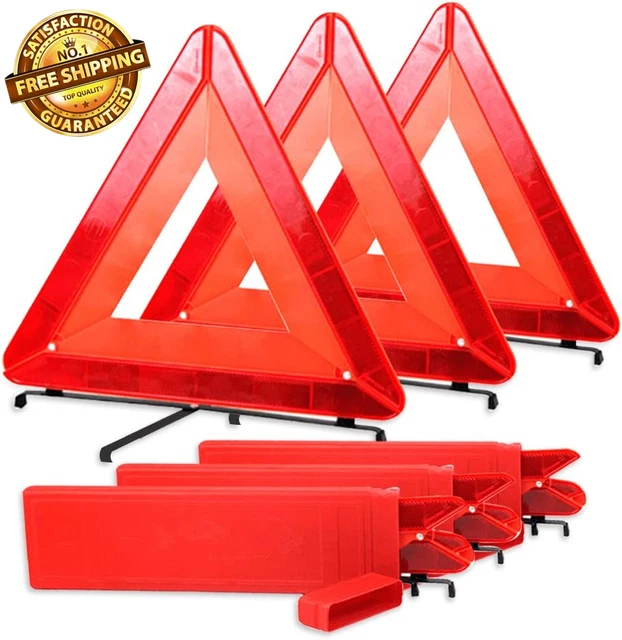 Bigetaige Warning Triangle DOT Approved 3PK, Reflective Warning Road Safety Tria