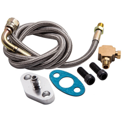 Turbo Oil Inlet Hose Feed Line Fitting 41" 90 Degree T3 T4 T04e T70 T60 T61 1/8