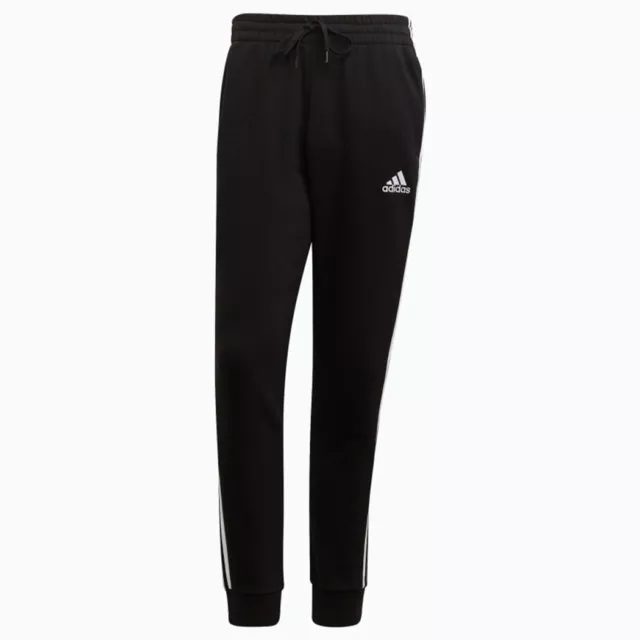 Adidas Pantaloni Essentials Fleece Tapered Cuff 3-Stripes Felpa Garzata Gm1089 2