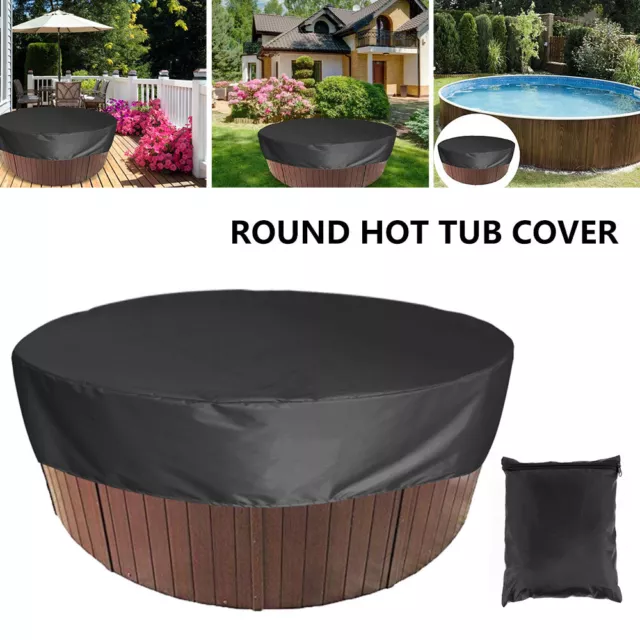 210 x 30cm Portable Waterproof Round Pool Cover Anti UV Elastic Outdoor CuHah