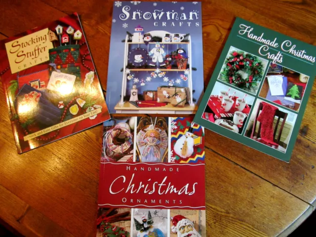 Lote de 4 libros de artesanía navideña rellenos medias muñeco de nieve adornos con fecha 2004
