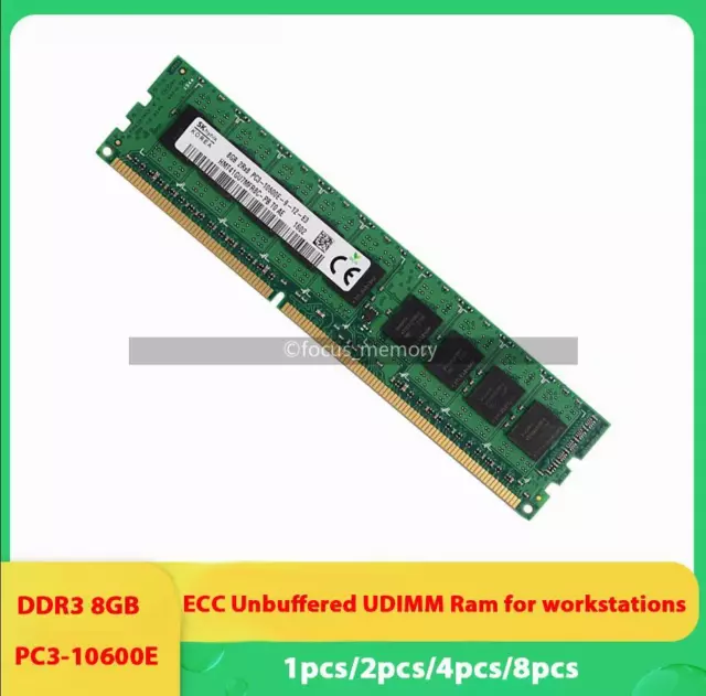 Memoria UDIMM sin búfer Hynix 8 GB DDR3-1333 PC3-10600E ECC para estación de trabajo