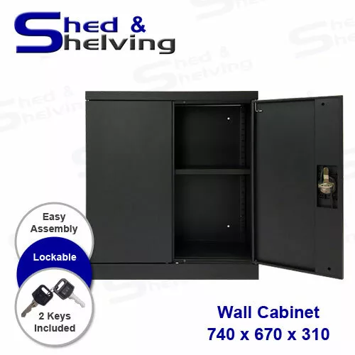 Metal Wall Cabinet Cupboard Toolbox Office Shed Garage Lockable Storage