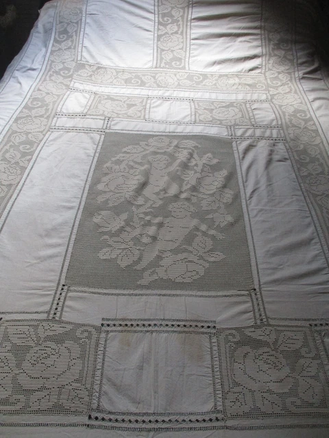 Jeté De Lit / Plaid Tissé Vintage - Multicolore 140 X 132 Cm