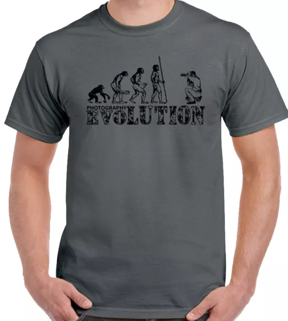 Photography T-Shirt Evolution Mens Funny Camera Photographer Lens Bag Tripod