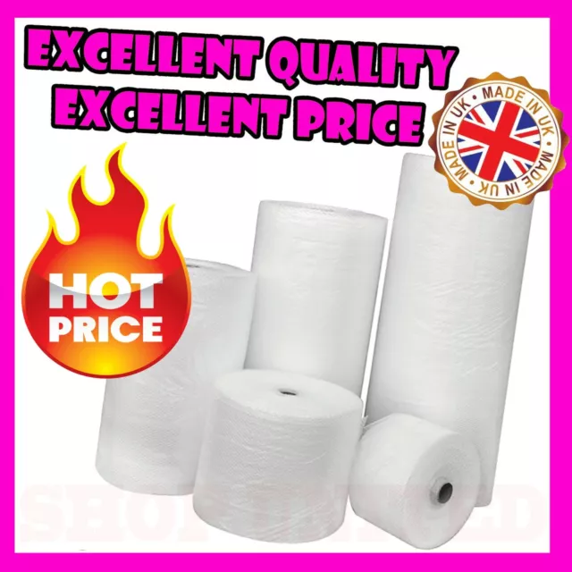 BUBBLE WRAP ROLLS SMALL LARGE (300mm, 500mm, 750mm) - FREE UK NEXT DAY DELIVERY