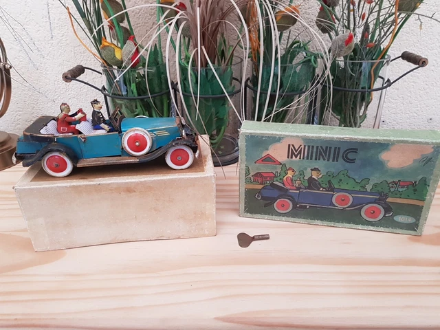 Jouet Ancien Voiture Anglaise En Tôle – Longueur 30 Cm, Véhicule Miniature Collection