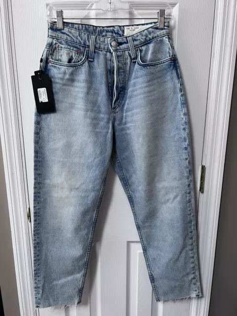 Rag And Bone Crystal Alissa Crop High Rise Barrel Jeans 25 $240