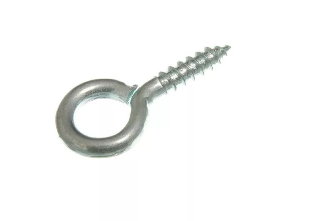 *Screw In Eyes (30Mm X 6  2.9Mm Dia).  Bzp Bright Zinc Plated Steel - Qty Of 10