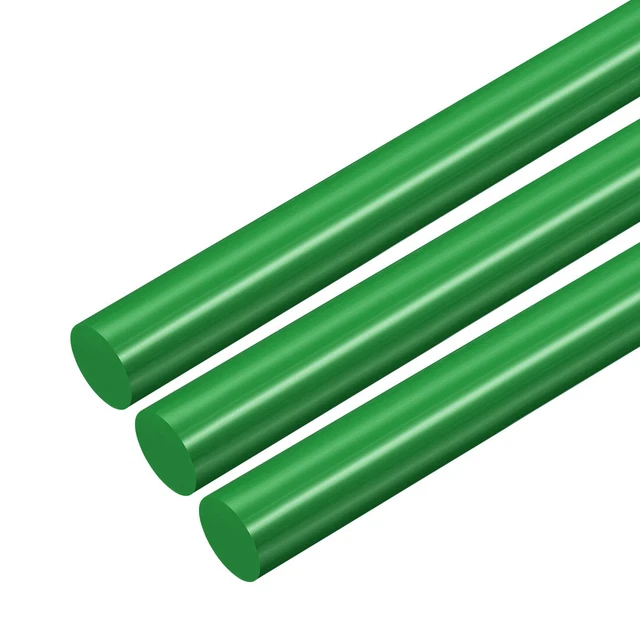 3 pz. Asta rotonda in plastica POM asta rotonda tecnica plastica 15 mm D. Verde