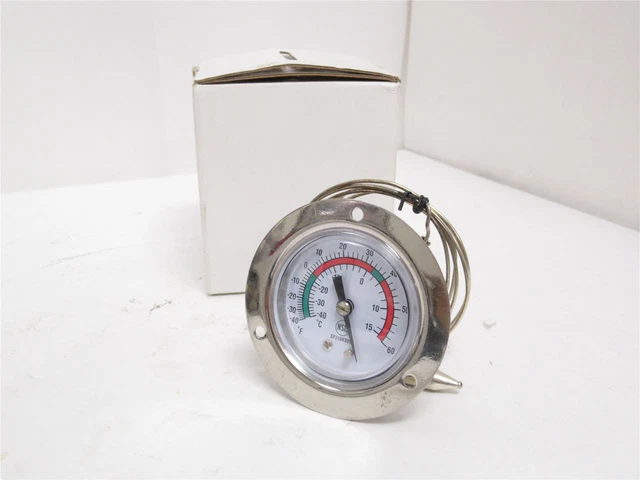 225328 New In Box; Industry Std 1EPE3 Analog Panel Mt Thermometer; -40 to 60F