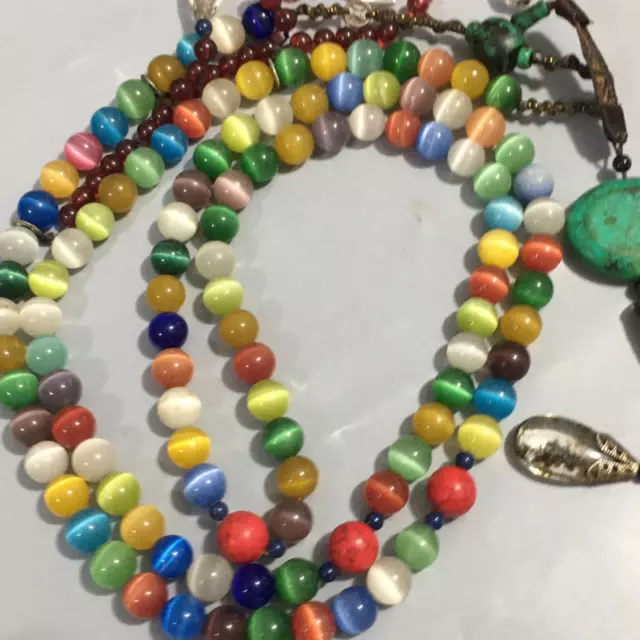 Ancient Chaozhu Necklace Jade Bead Necklace Antique Imperial Court Long Necklace