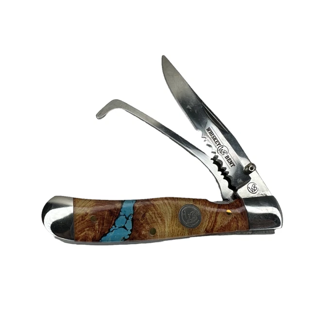 Whiskey Bent Turquoise River Single Clip Blade Hoofpick Pocket Knife WB19-14