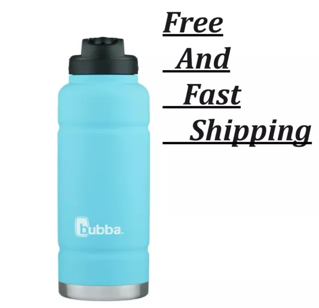 bubba Stainless Steel Trailblazer Water Bottle with Straw,Rubberized Blue, 40 oz