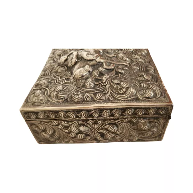 Antique Burmese/Indian Solid Siver Box - Signed  19th C 4