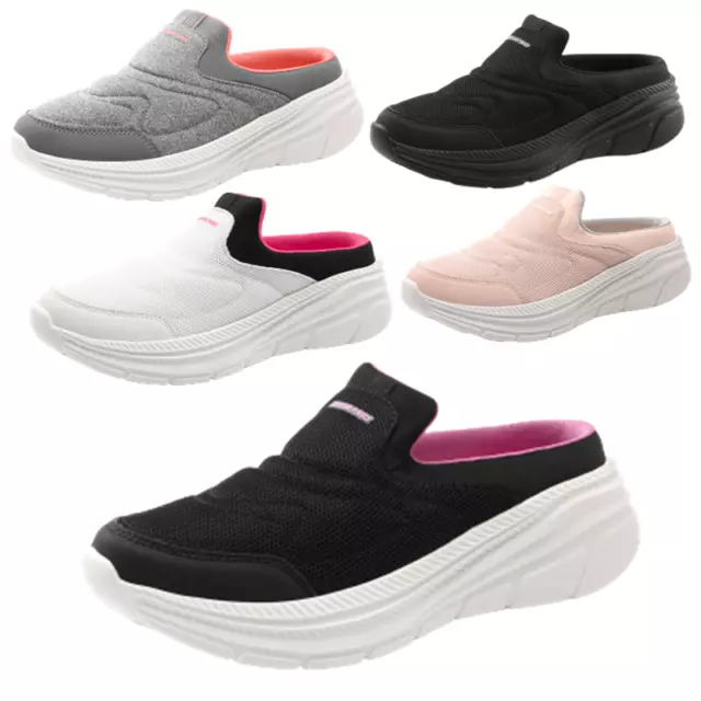 Women Casual Mule Shoes Lightweight Breathable Knit Comfort Slip On Walking Shoe