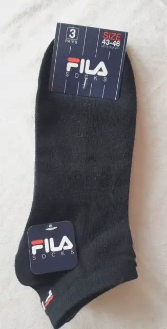 3 paires de chaussettes basses noires 43/46 neuves marque Fila