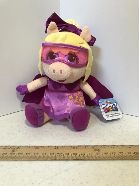 Disney Jr. Muppet Babies Super Fabulous Miss Piggy  8" Plush with Cape, New