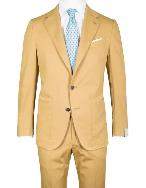 Caruso Anzug in beige mit aufgesetzten Taschen aus Baumwolle RegEUR1590
