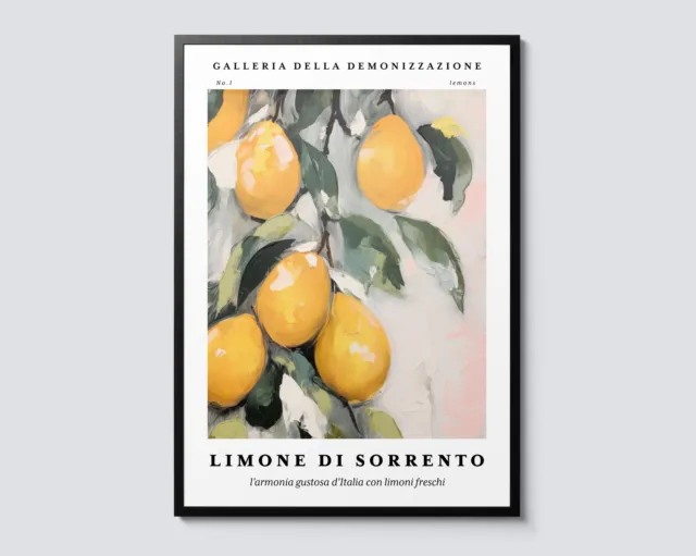 Sorrento Lemons Still Life Print, Impressionist Citrus Wall Art, Mediterranean