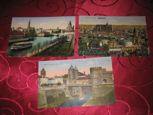 Metz, 3 Postkarten, 1915, 1. Weltkrieg