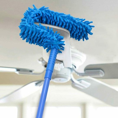 2 pezzi FALINGO Spolverino in microfibra lavabile con manico telescopico estensibile blu pieghevole 