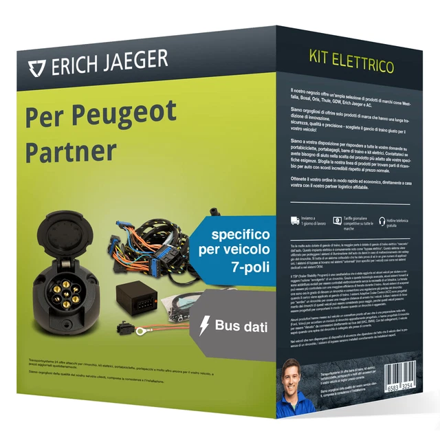 Kit elettrico specifico 7 poli adatto per PEUGEOT Partner, 18- Jaeger Nuovo