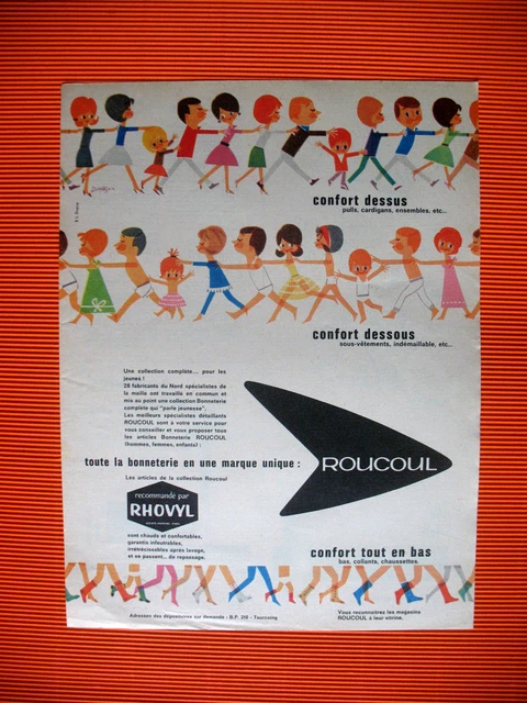 Publicite De Presse Roucoul Bonneterie Confort Illustration Dimas Ad 1958