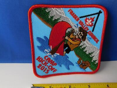Boy Scouts Canada Patch Fraser Valley Council Camp Kick Off 2015 Beaver Canoe