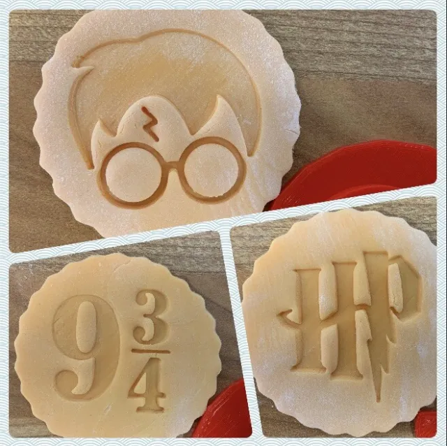 3 Harry Potter Embosser Stamp Fondant Icing Cupcake Cake Cookie Cutter Birthday