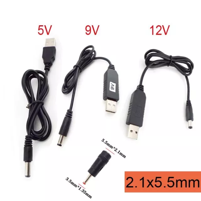 USB Type A DC 5V to DC 9V/12V Boost Step up Module Converter Charger Cable Lead