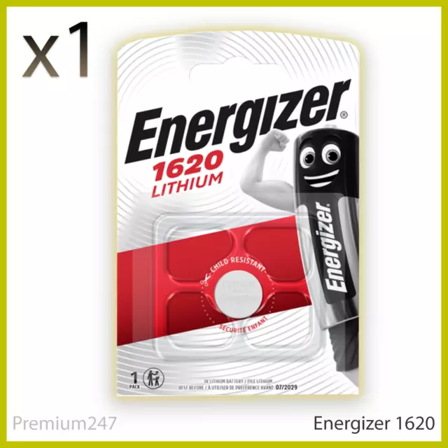 NEW Energizer 1620 CR1620 3V Lithium Coin Cell Battery - DL1620 KCR1620 BR1620