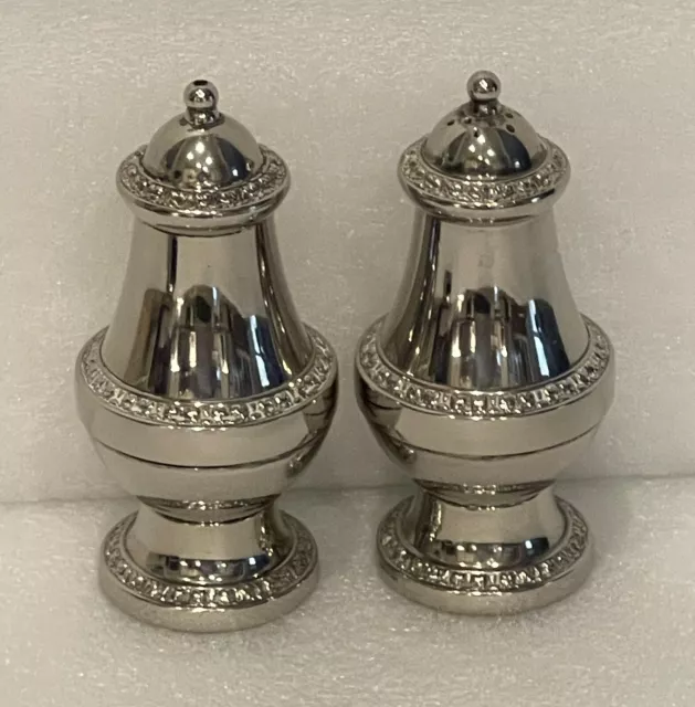Ianthe Silver Plated Salt & Pepper Shakers  4" Made In England