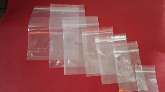 100 Ziplock Zip Lock Magic Presseal Resealable Plastic Bags 64x89mm 2.5x3.5inch