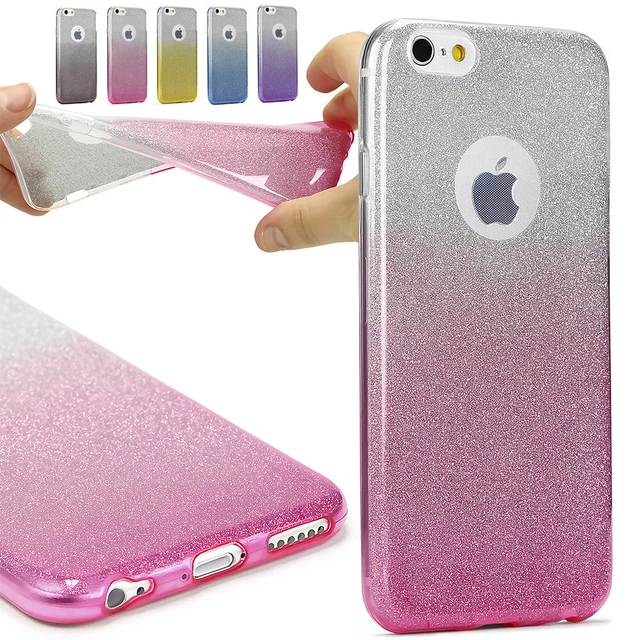Urcover Coque Scintillant Douce Deux Couleurs Étui de Protection Strass  Film
