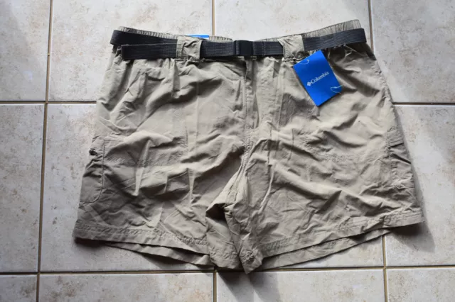 New Women's Columbia XL Sandy River Cargo Shorts Tusk Tan 6" Inseam Free Ship