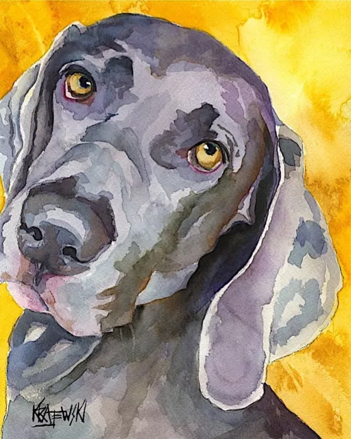 Weimaraner Art Print from Painting | Gifts, Poster, Home Decor, Picture 8x10