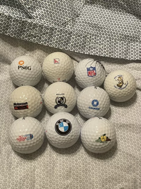 Logo Golf Ball Lot 10 BMW,Mci Heritage Classic And Many More Collectible Balls.