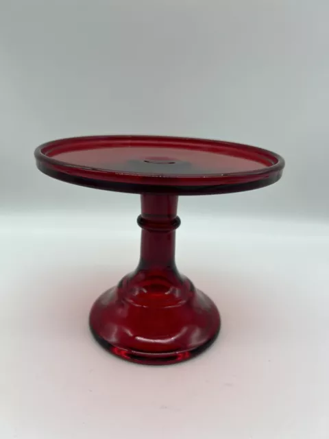 Mosser Glass 6" Pedestal Cake Plate - Ruby Red